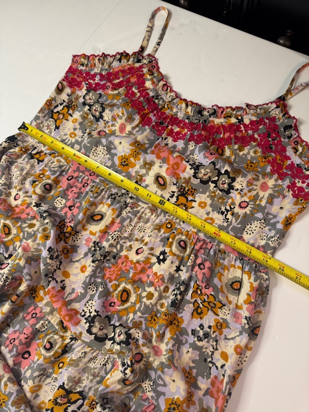 Natural Life Avery Boho Floral Midi Sundress, Pink Embroidered Trim, & Pockets! - Picture 13 of 15